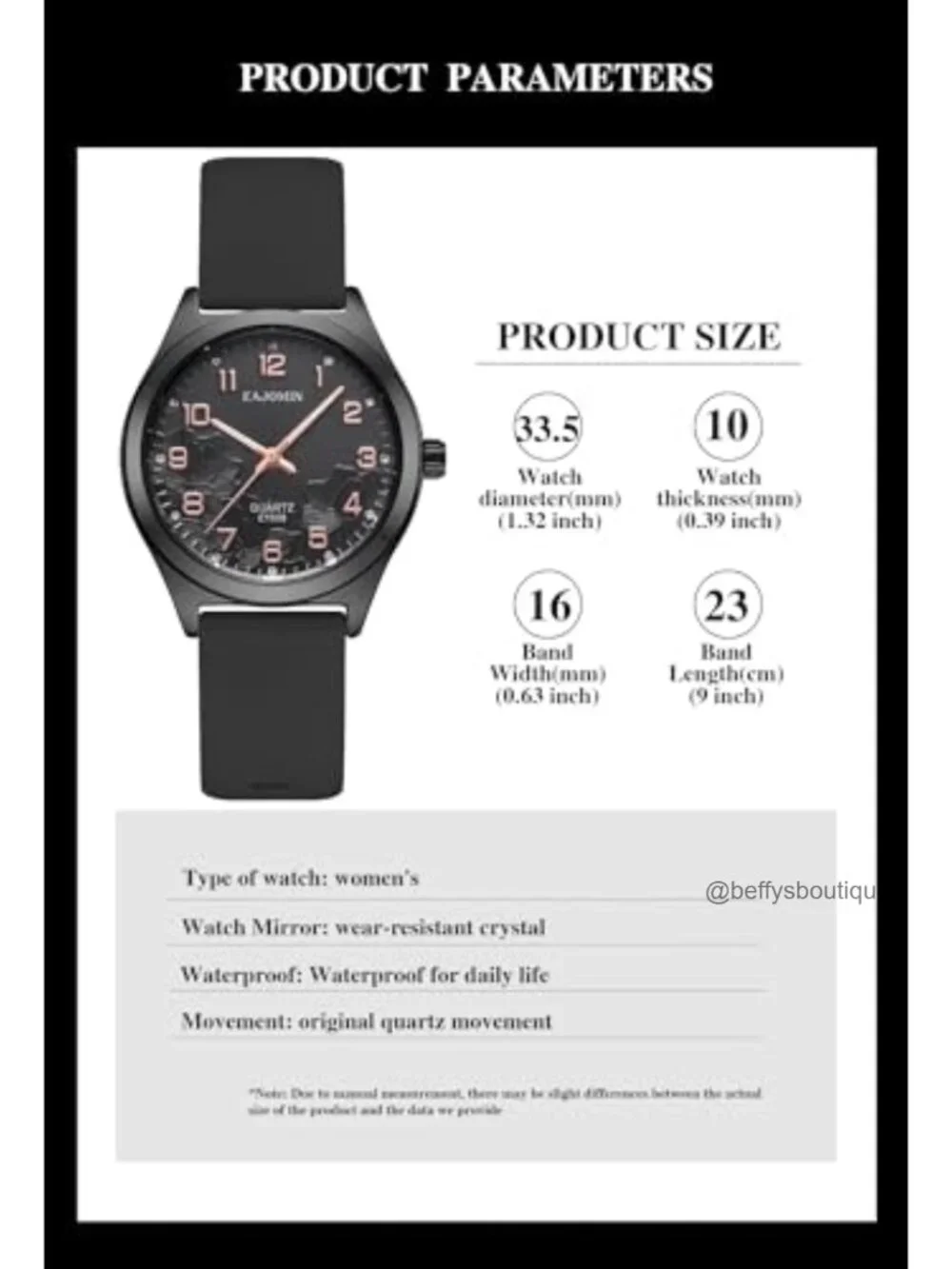 Women's Waterproof Quartz Analog Watch with Easy Read Dial and Rubber Silicone
